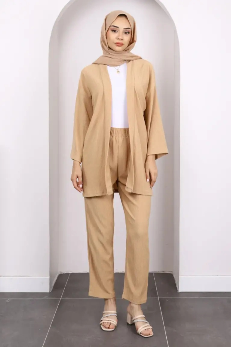 Bisküvi Bürümcük Kimono Pantolon Takım